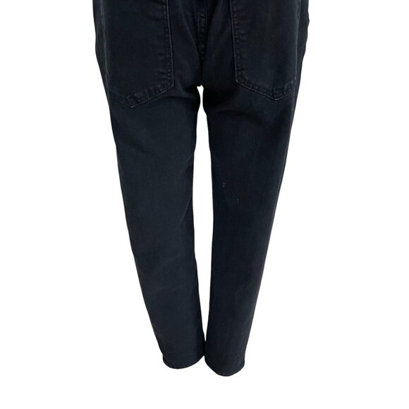 Black Distressed Denim Overalls Womens XL Grunge Y2K Streetwear Casual Retro - Picture 12 of 12